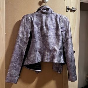 Bcbg silver blossom motor jacket